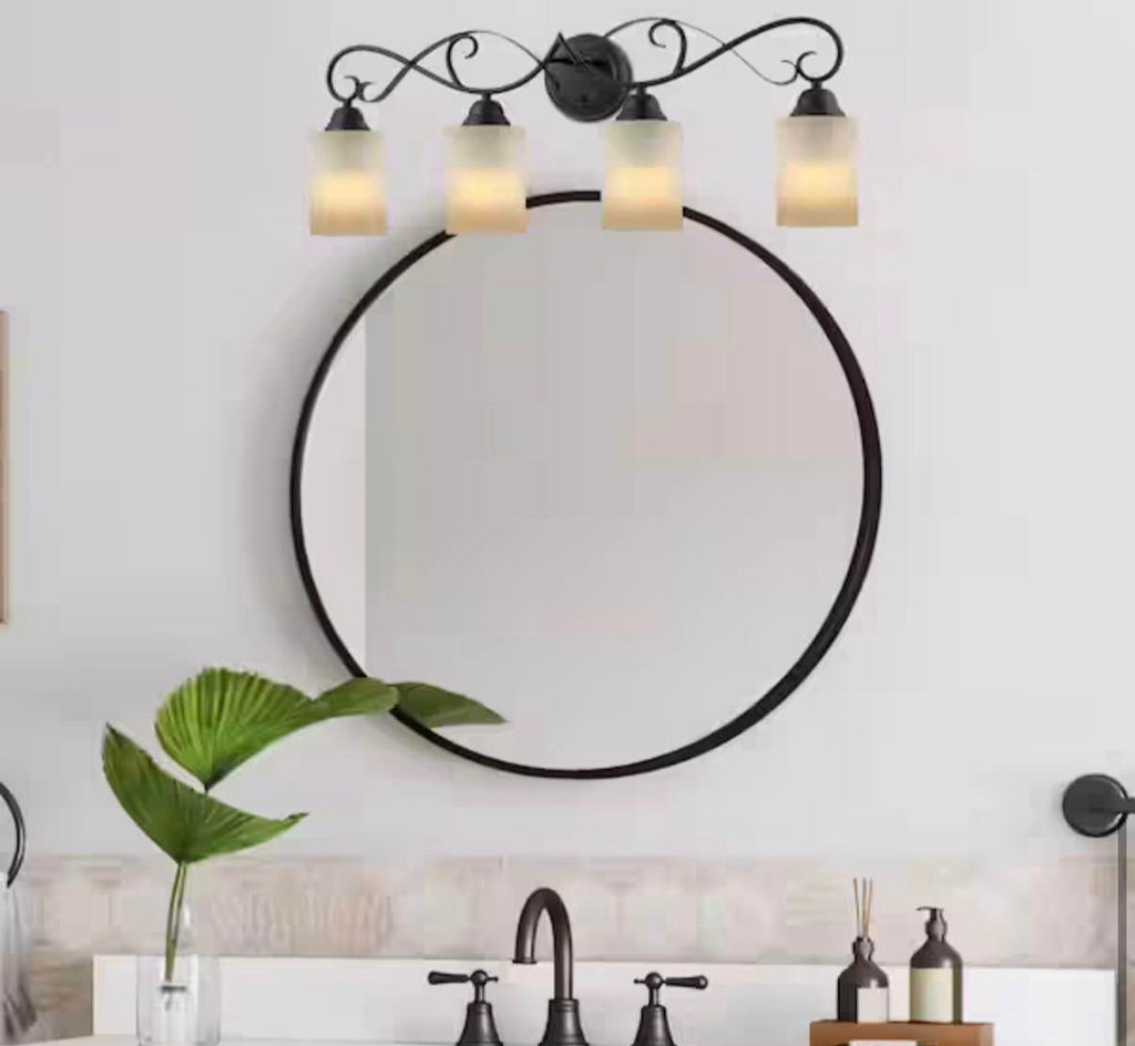 4-Lights Oil Rubbed Bronze Traditional Bathroom Vanity Light
