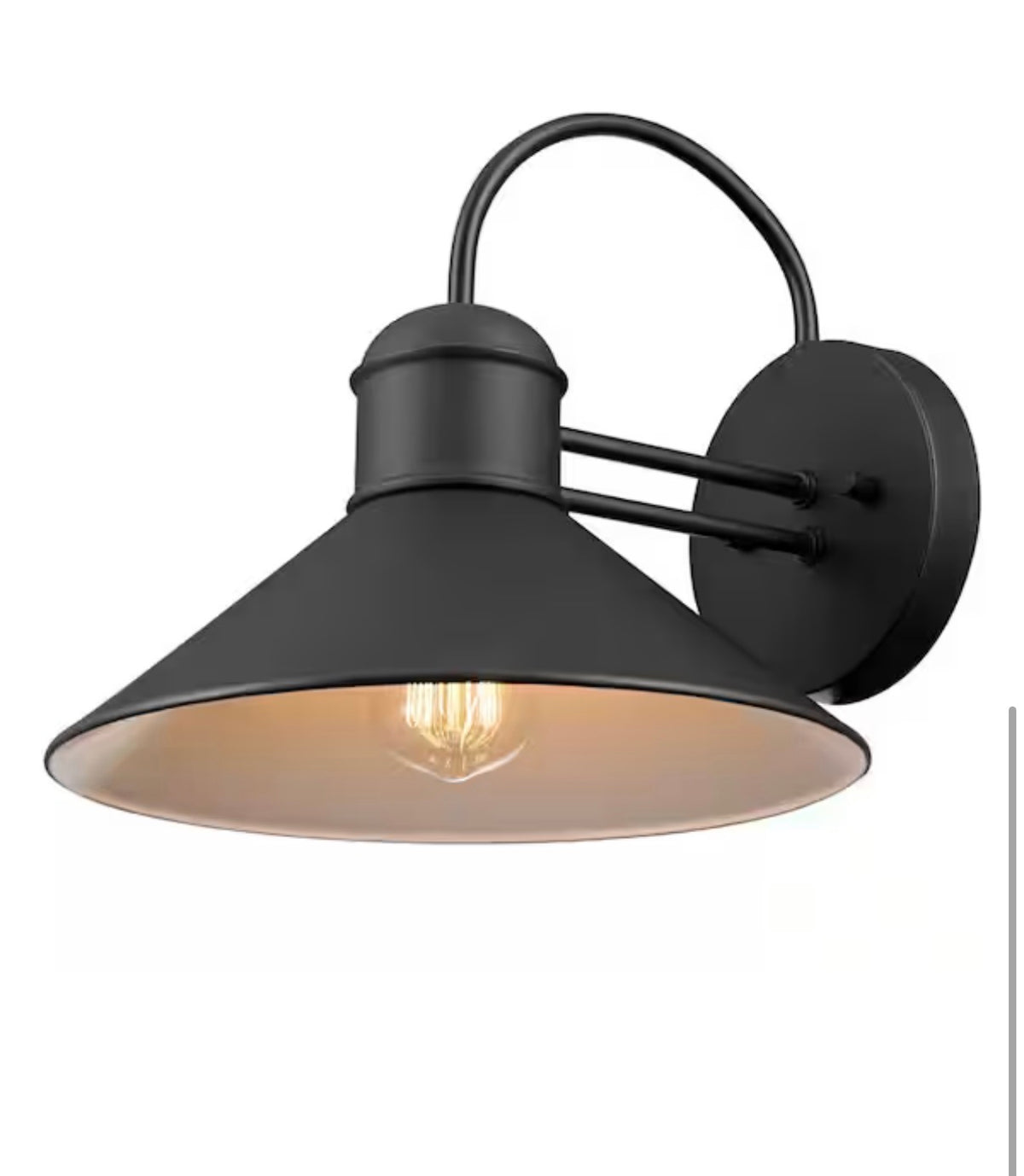 Sebastien Black Industrial Outdoor 1-Light Wall Sconce (2-Pack)