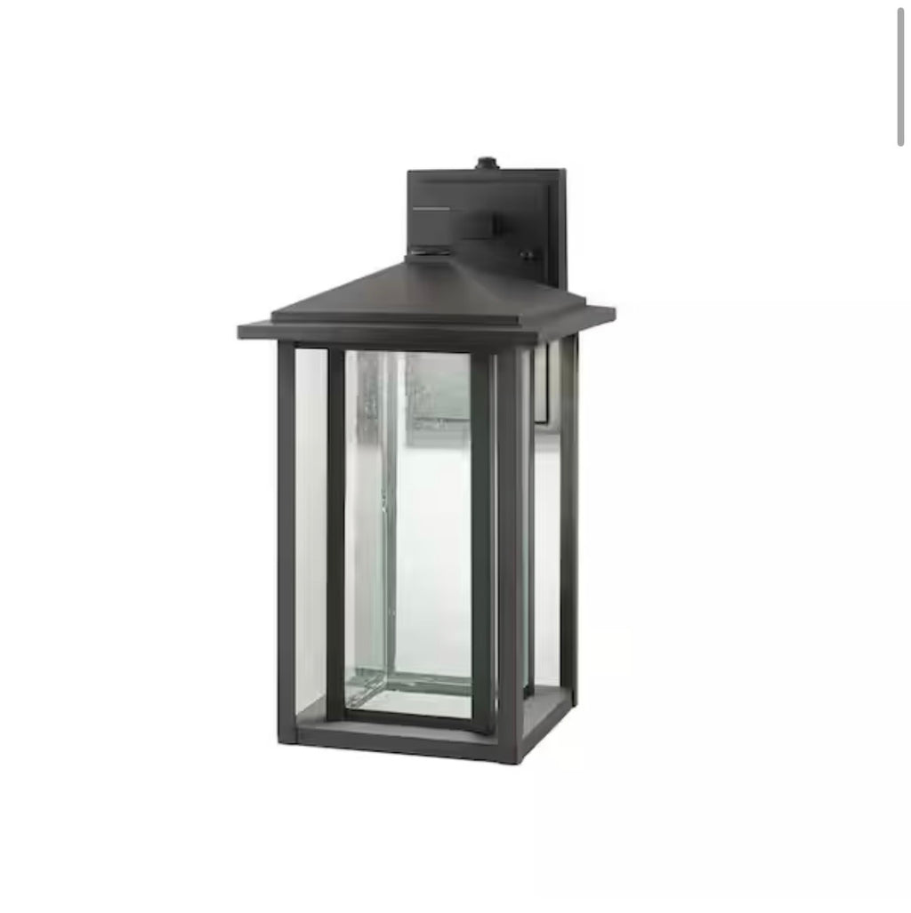 Mauvo Canyon 15.5 in. Black Dusk to Dawn LED Outdoor Wall Light