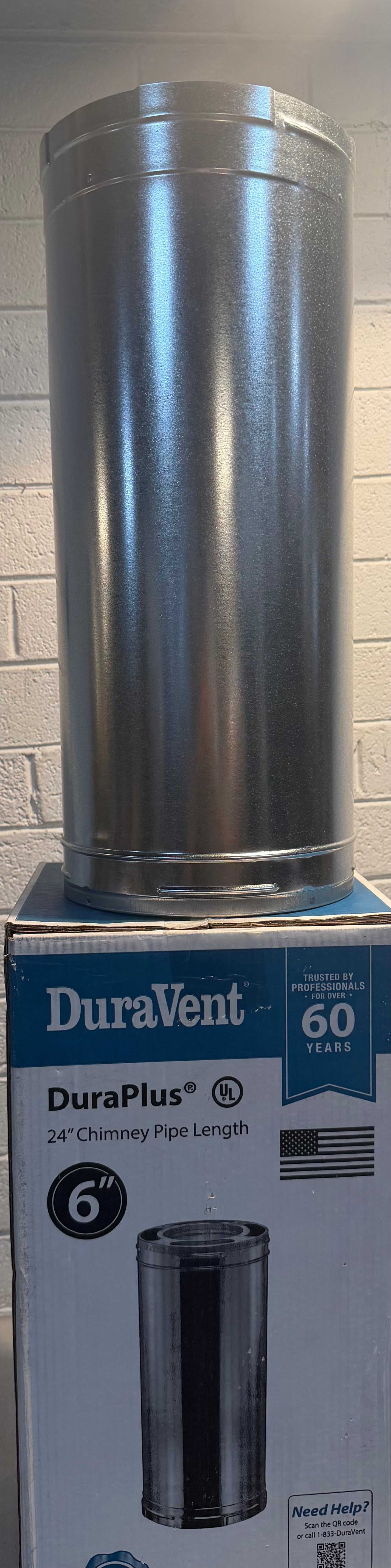DuraPlus All-Fuel Chimney 6in. X 24in. Diameter Chimney Pipe