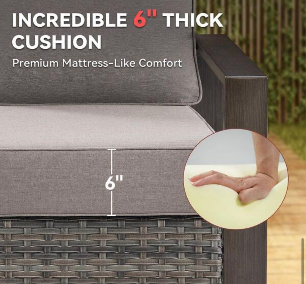 24 in. x 24 in. x 6 in Outdoor Cushion   Beige (3-Set)