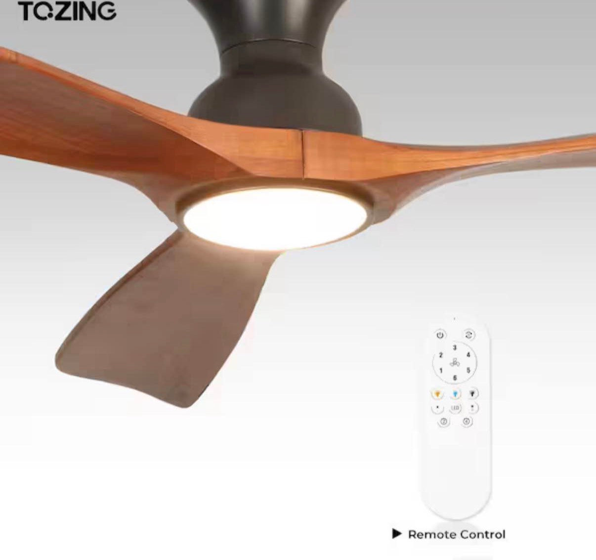 52 in. Indoor Solid Wood Ceiling Fan with LED Light