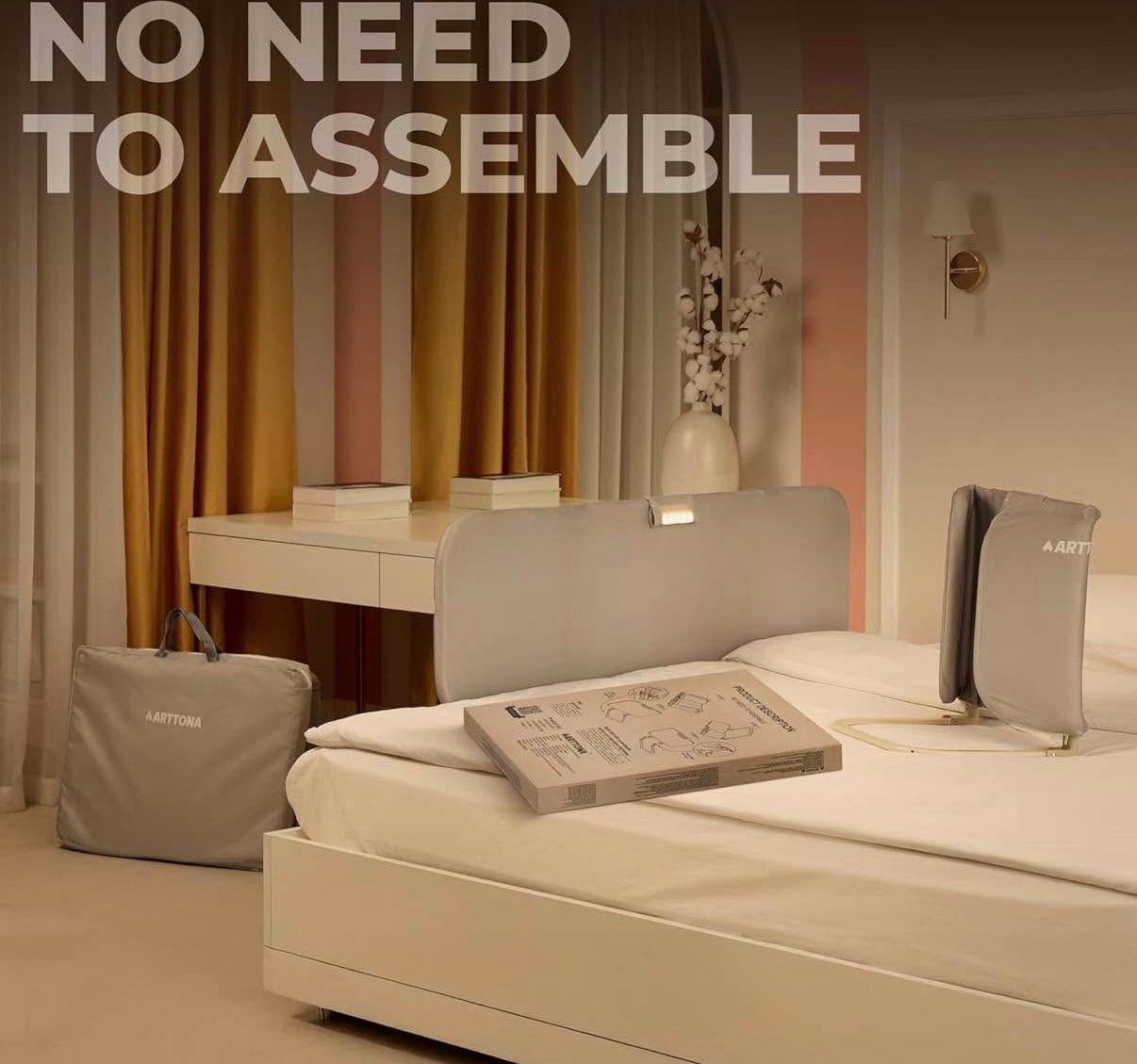 Foldable Bed Side Rails with Night Light 48 inch