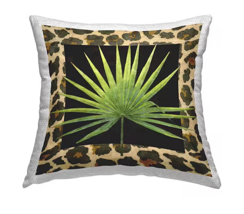 Green Square Outdoor Throw Pillow
