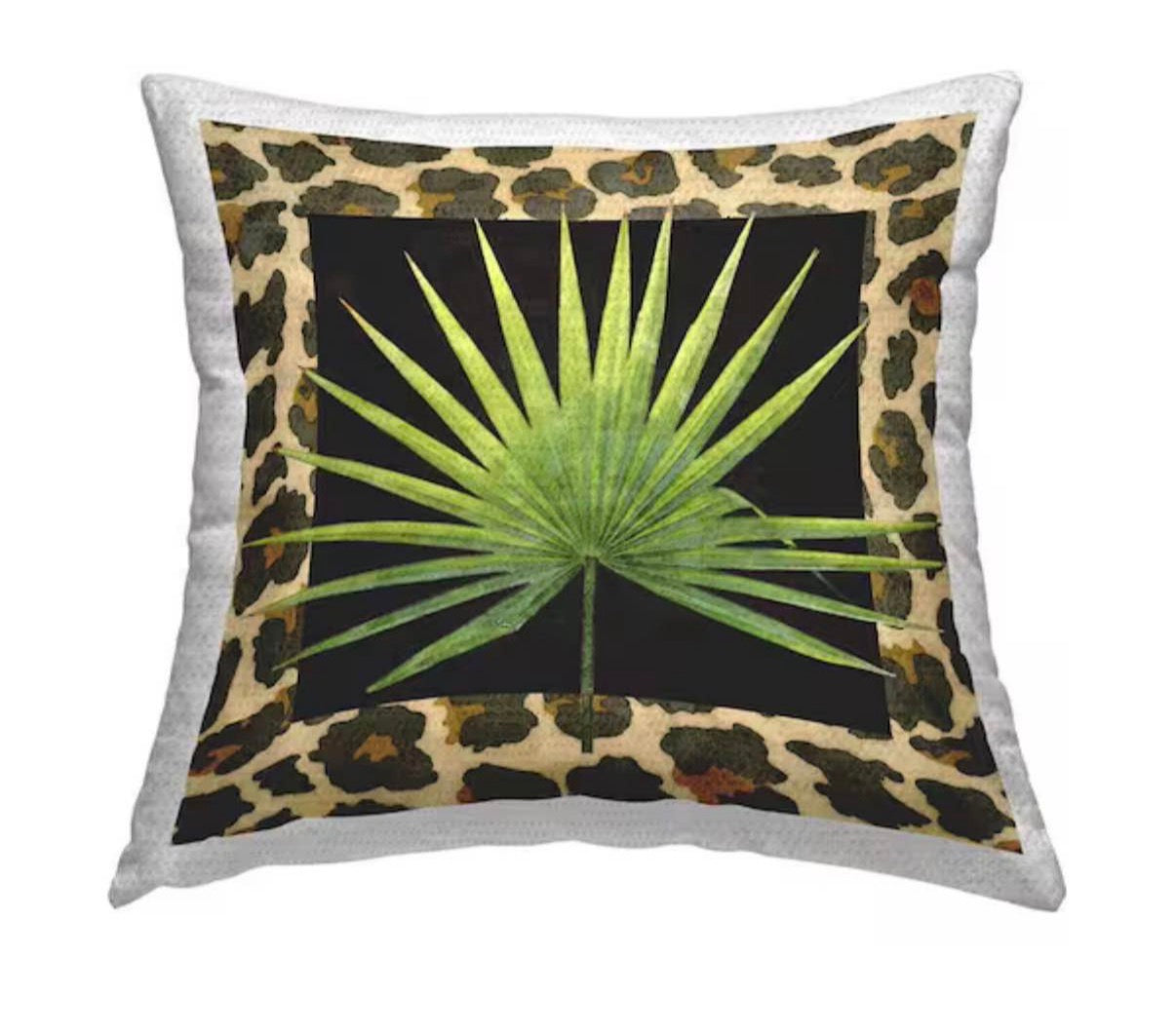 Green Square Outdoor Throw Pillow
