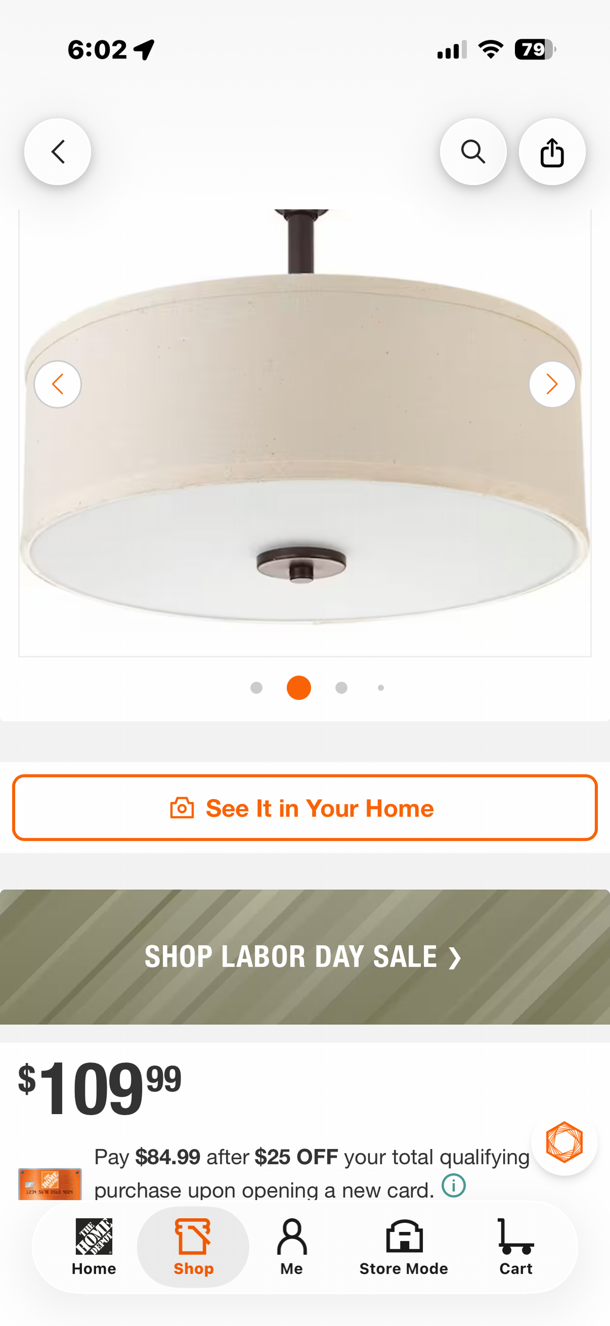 Inspire Collection LED Ceiling Light Drum Semi-Flush Mount