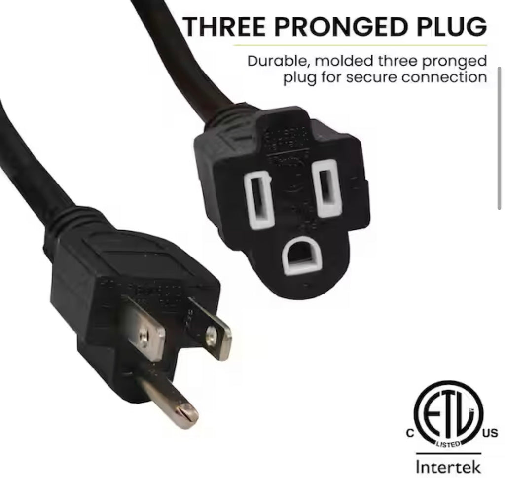 25 ft. 14/3 SJTW Outdoor Extension Cord, Black