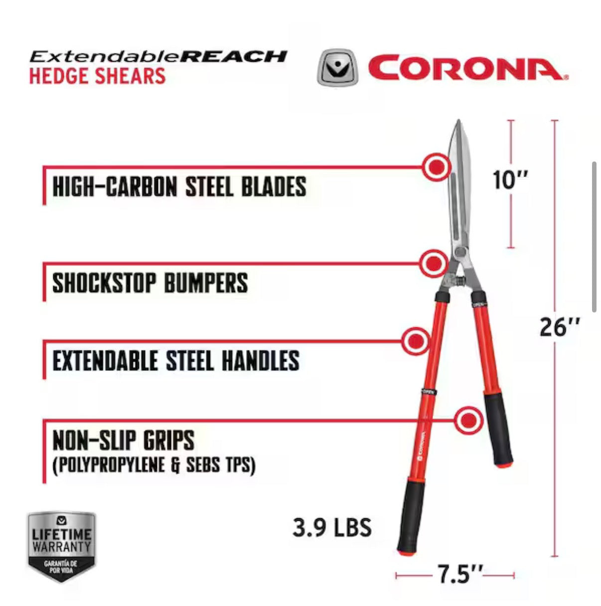 10 in. Extendable Hedge Shears