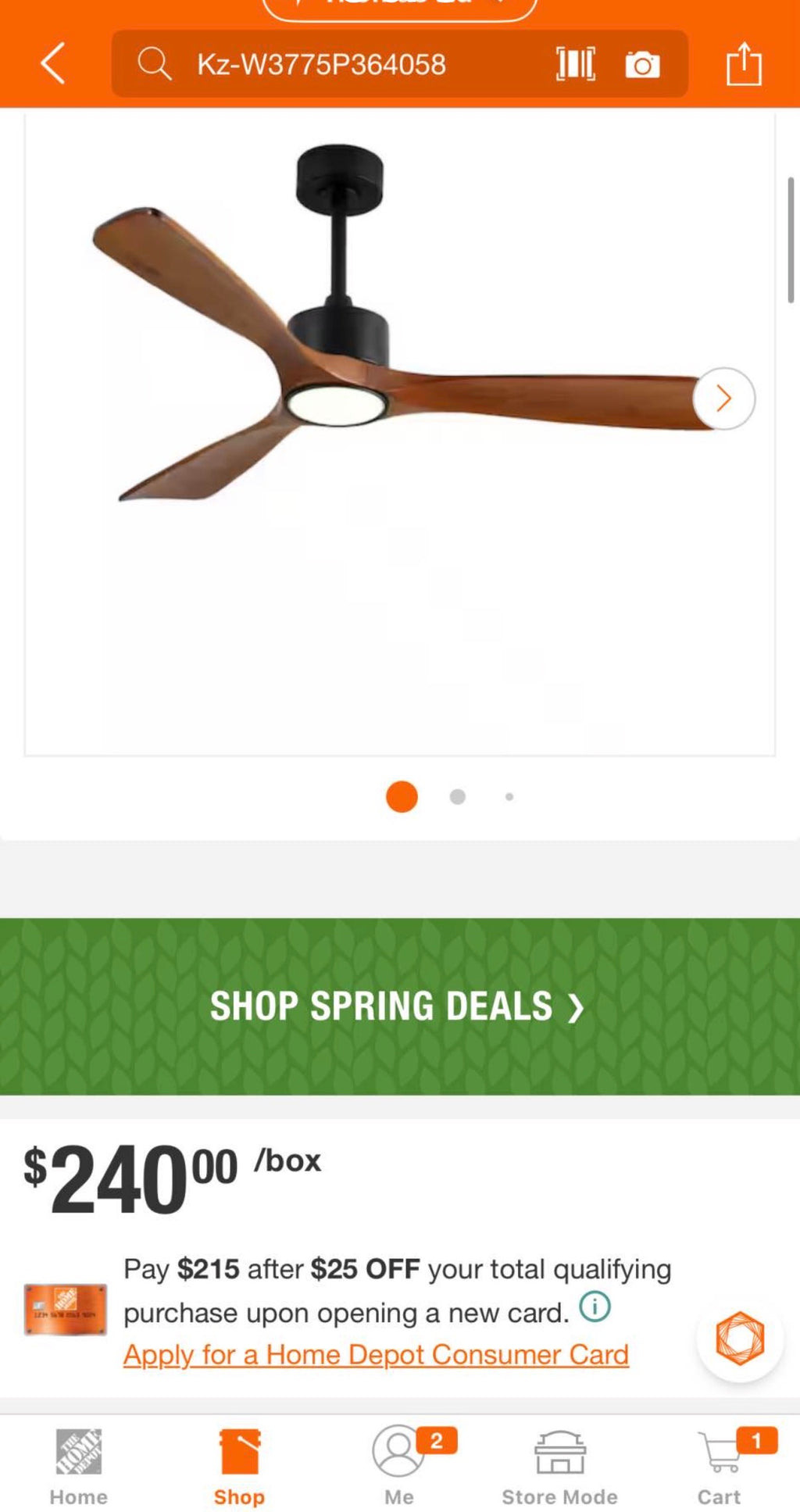 52 in. Modern Ceiling Fan with LED Light