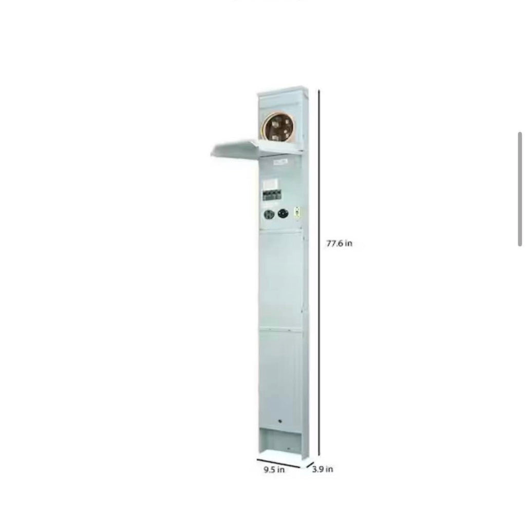 100A Metered RV Earth Burial Pedestal 5-Spaces with 50/30 Amp
