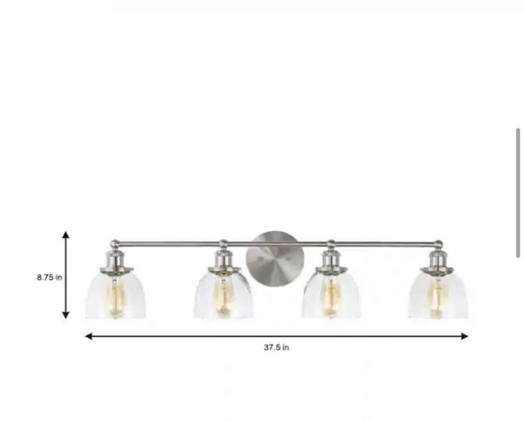 37.5 in. 4-Light Brushed Nickel Industrial Vanity