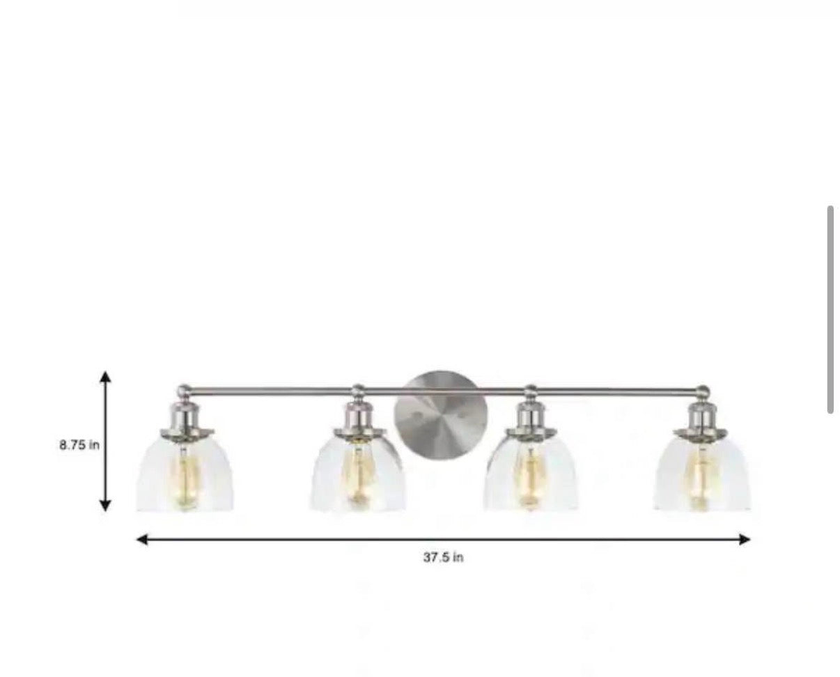37.5 in. 4-Light Brushed Nickel Industrial Vanity