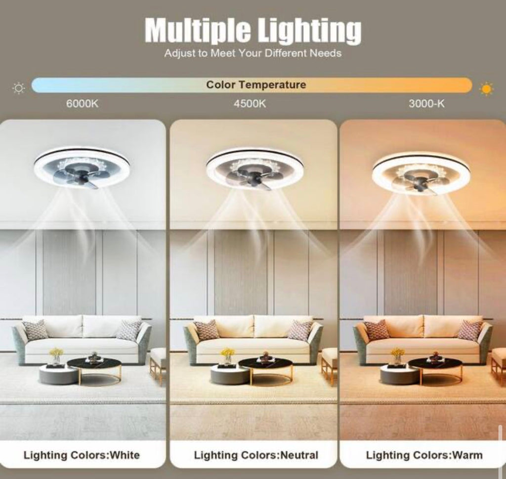 18 in. Modern Crystal Decor LED Ceiling Fan (used)