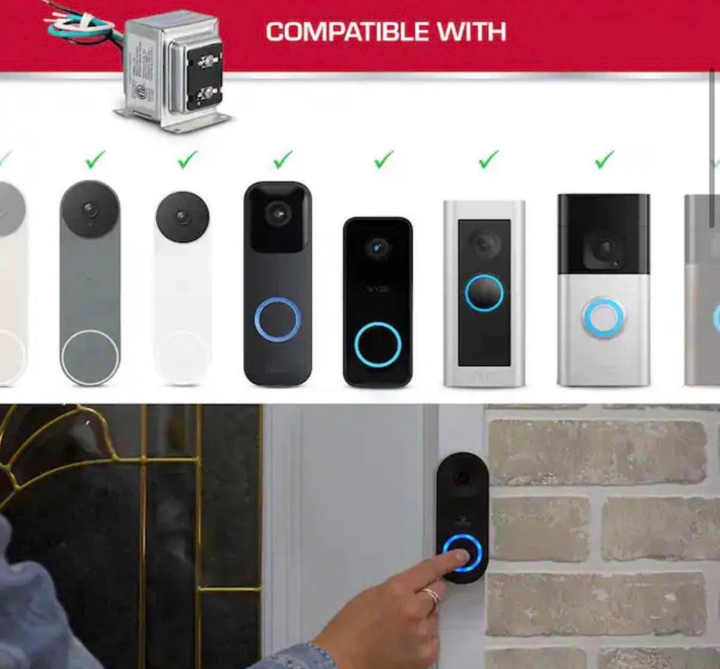 Wired TransformerCompatible with Most Video Doorbells