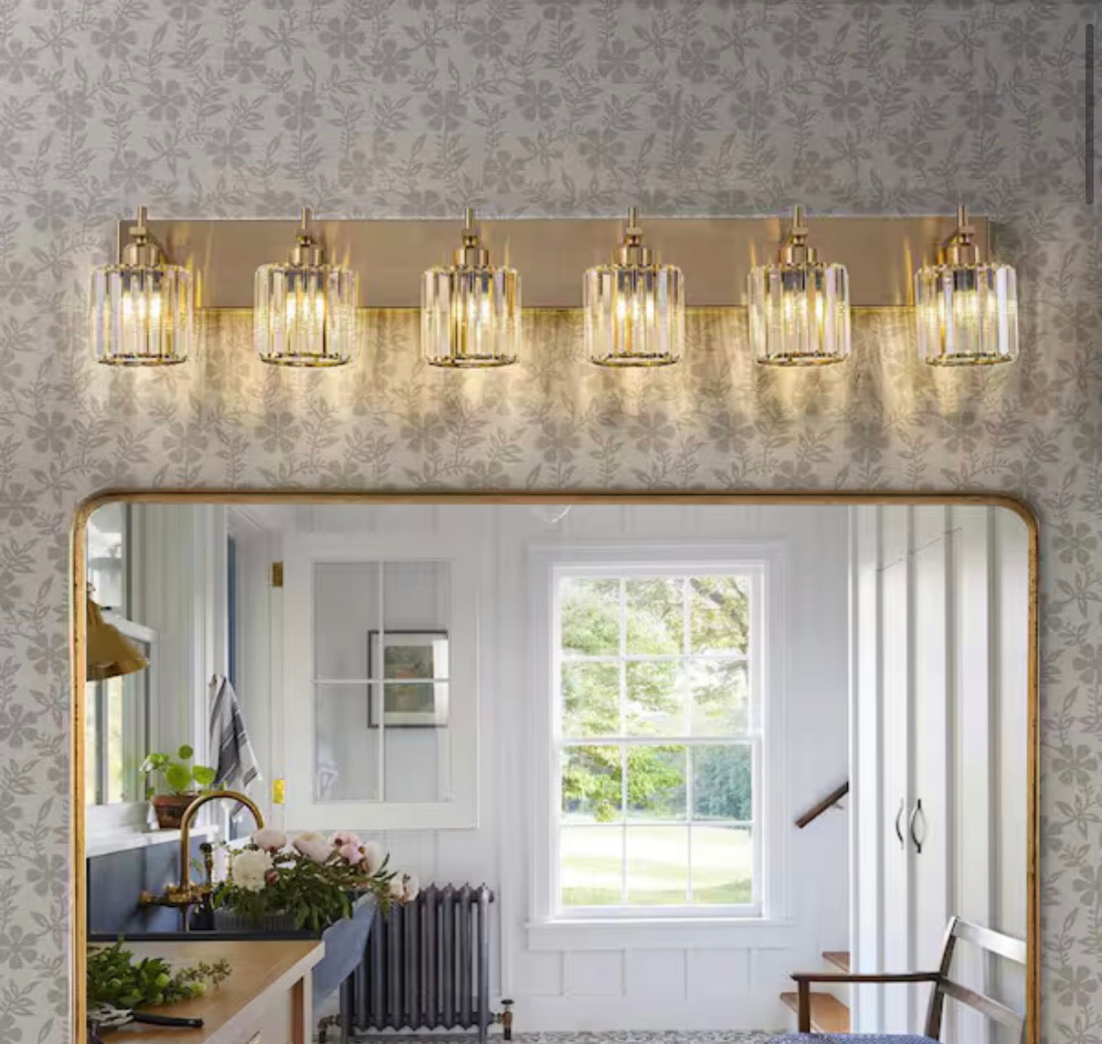 luxury gold crystal 6-Light  Bathroom Vanity Light