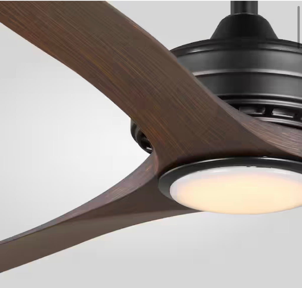 60 in. LED Indoor/Outdoor Matte Black Ceiling Fan