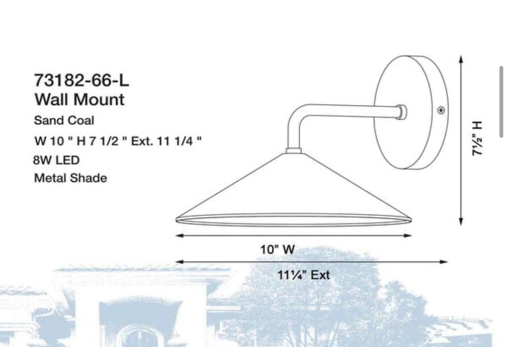 City Streets 1-Light Sand Black LED Outdoor Wall Mount Sconce
