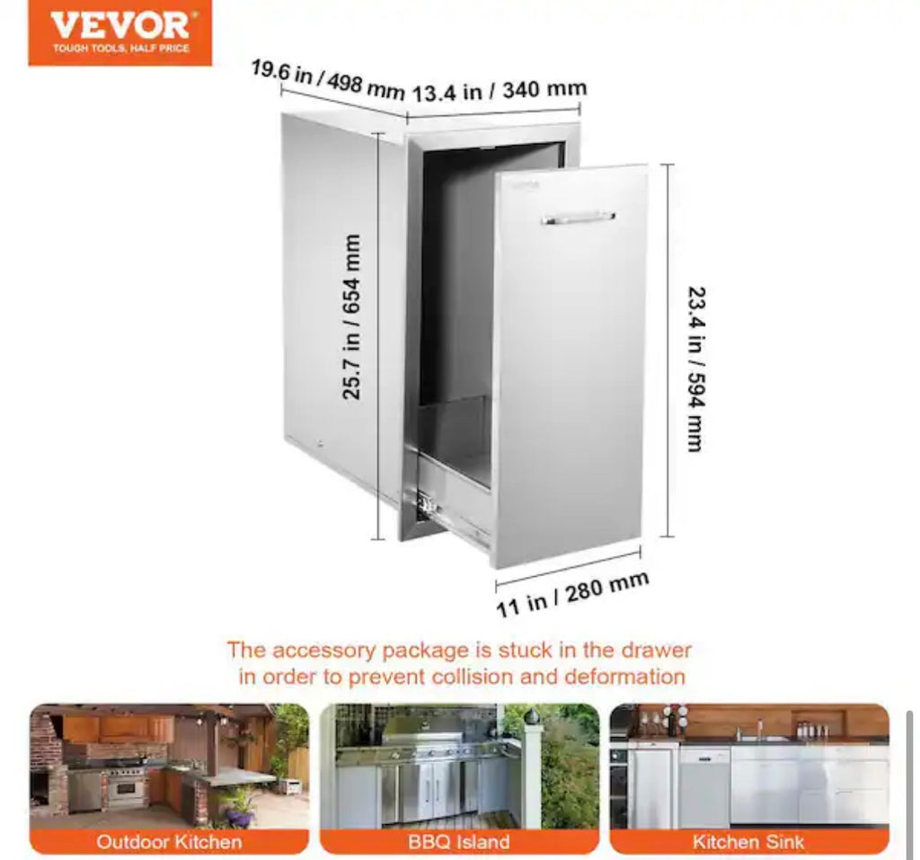 VEVOR Outdoor Kitchen Trash Drawer