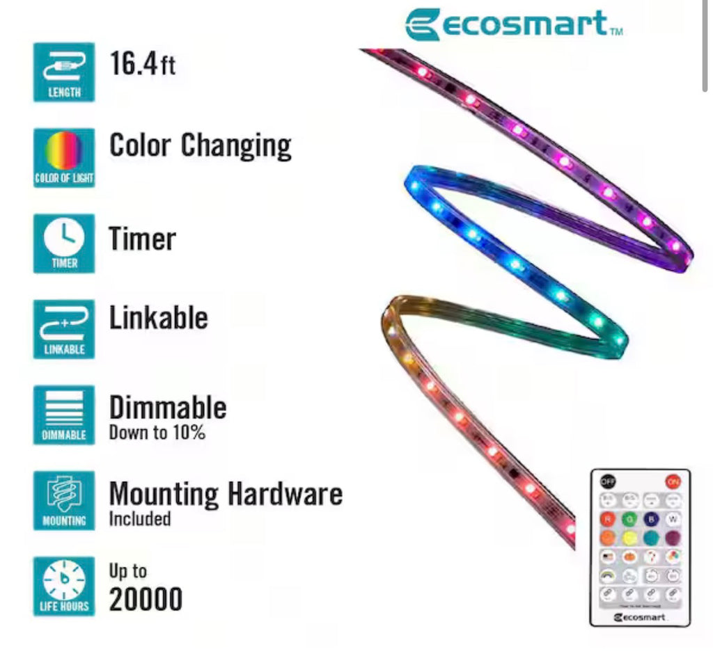 EcoSmart 16.4ft Color Changing LED Tape Light