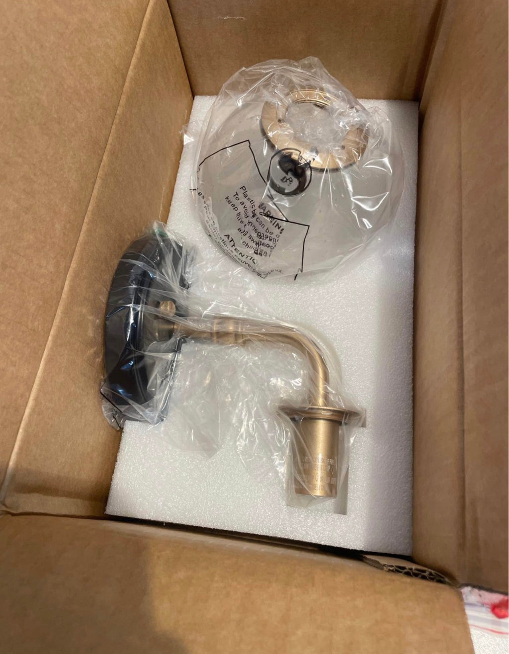 5.5 in. 1-Light Vintage Gold Wall Sconce