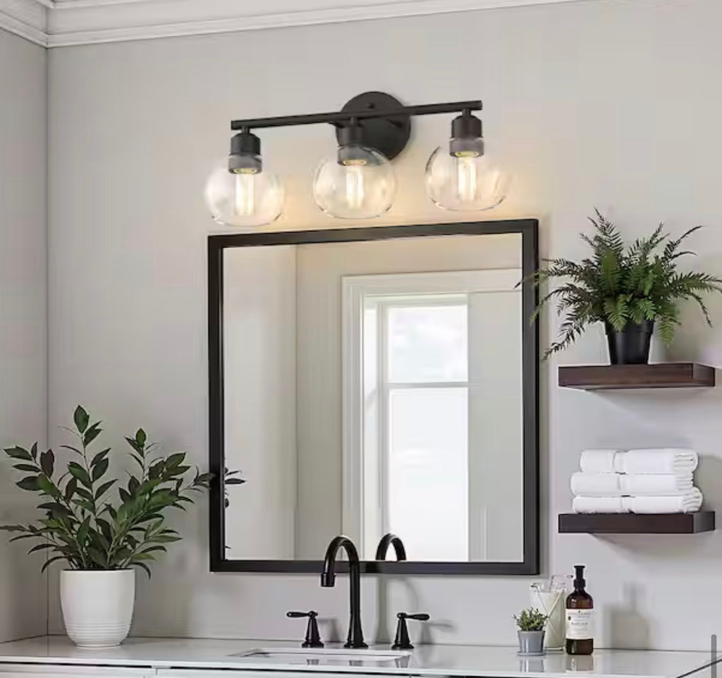 3-Light Bathroom Vanity Light Fixtures Over Mirror