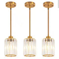 Gold Modern Pendant Light with Crystal Glass Shades