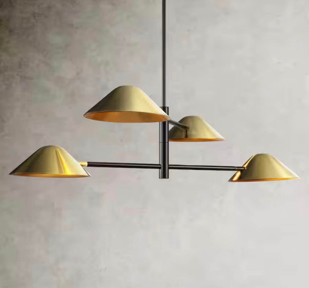 Gainell 4-Light Modern Industrial Gold Linear Sputnik Chandelier