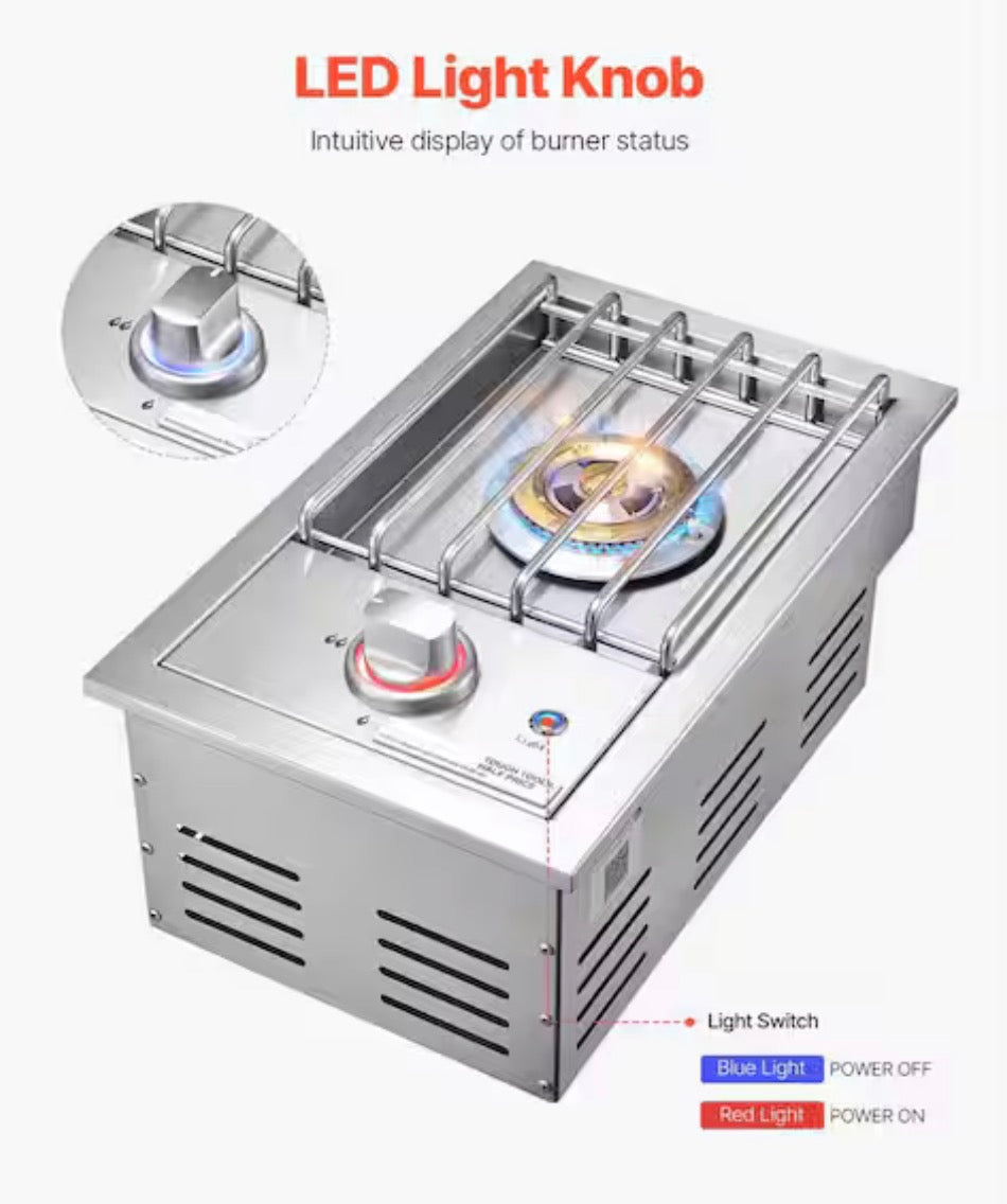 Stainless Steel Built-In 1- Side Burner
