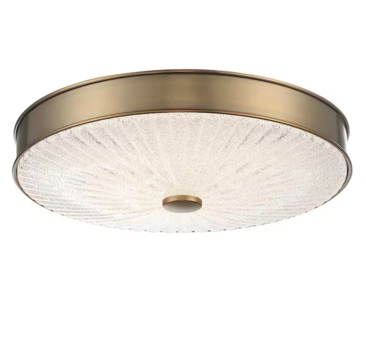11.75 in. 1-Light Aged Brass LED Flush Mount