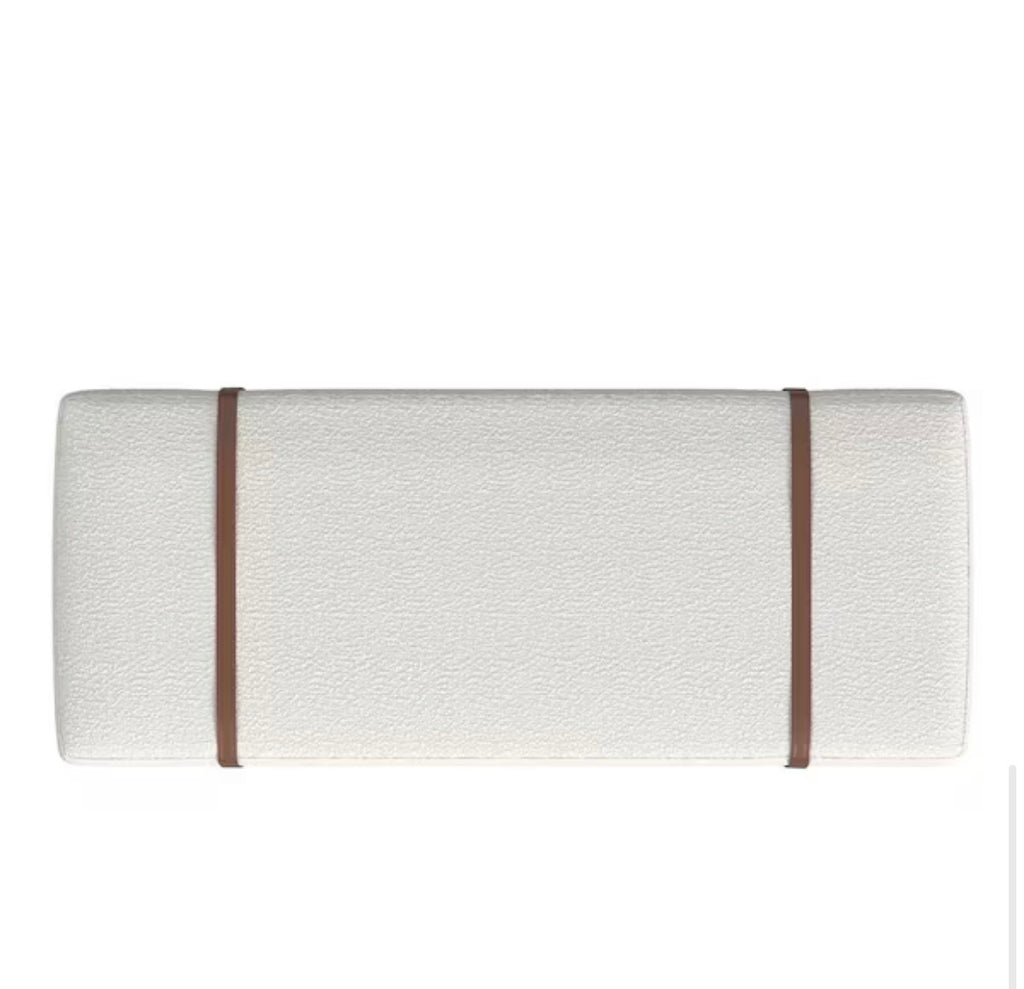Cream Boucle 46 in. Bedroom Bench