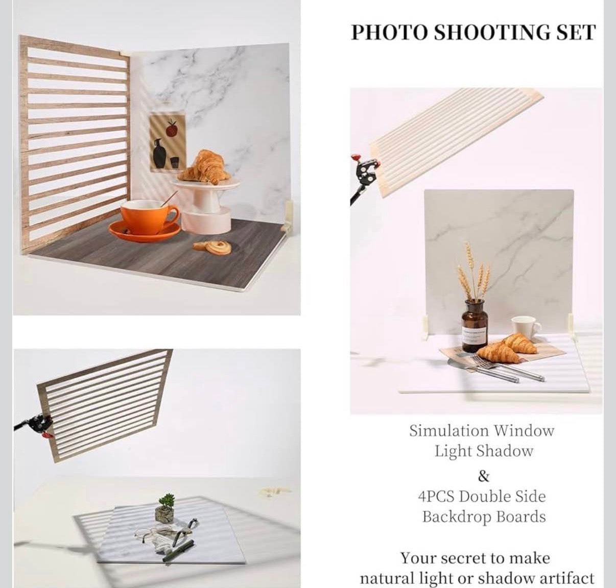 4PCS Double Sided Backdrop Boards 16x16 inch