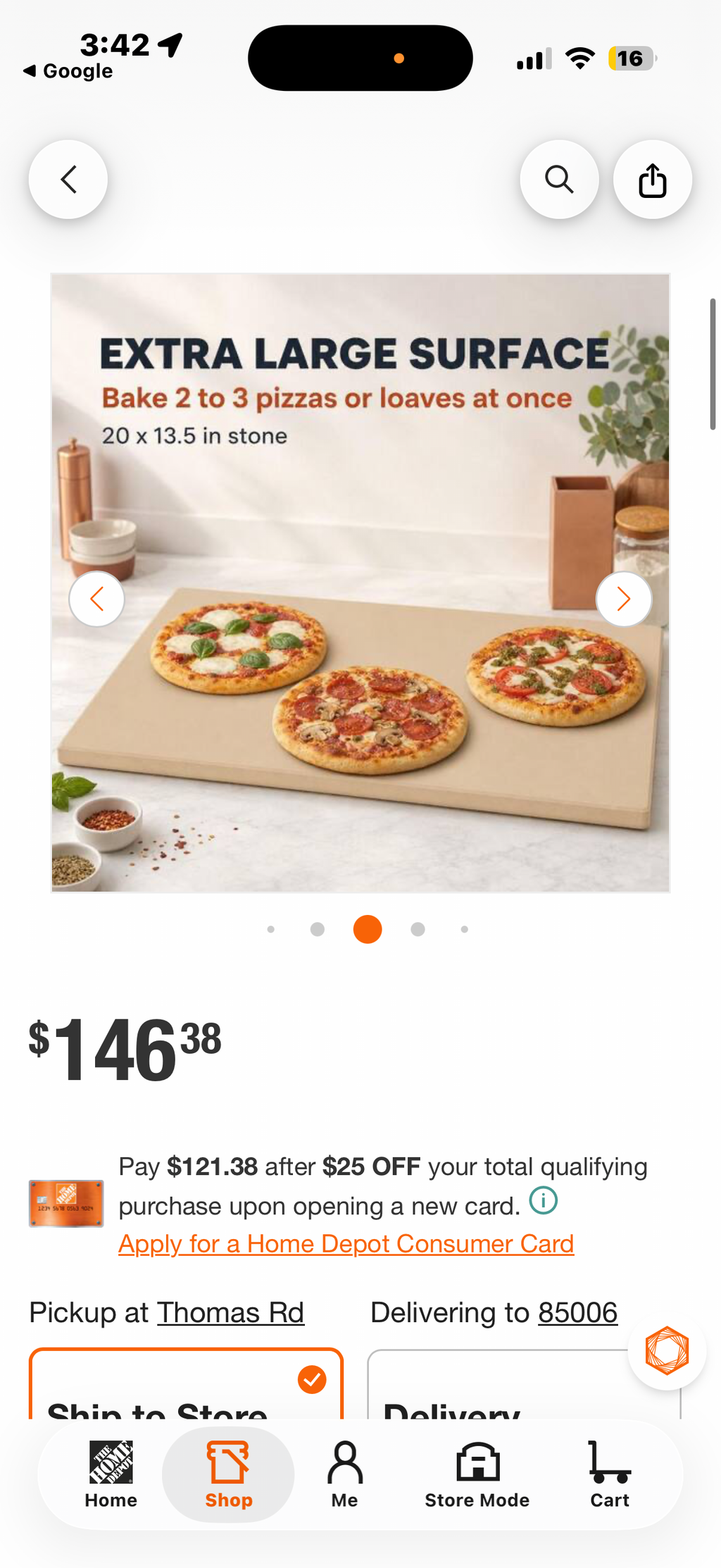 Large Rectangular Pizza Stone