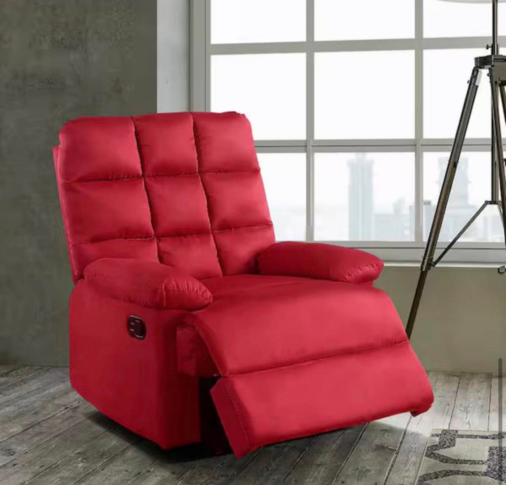 Berenson Red Microfiber Upholstered Manual Recliner