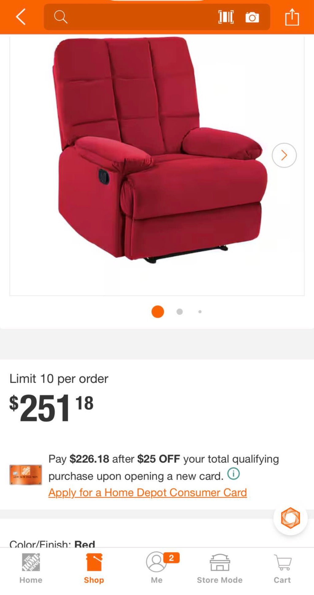 Berenson Red Microfiber Upholstered Manual Recliner