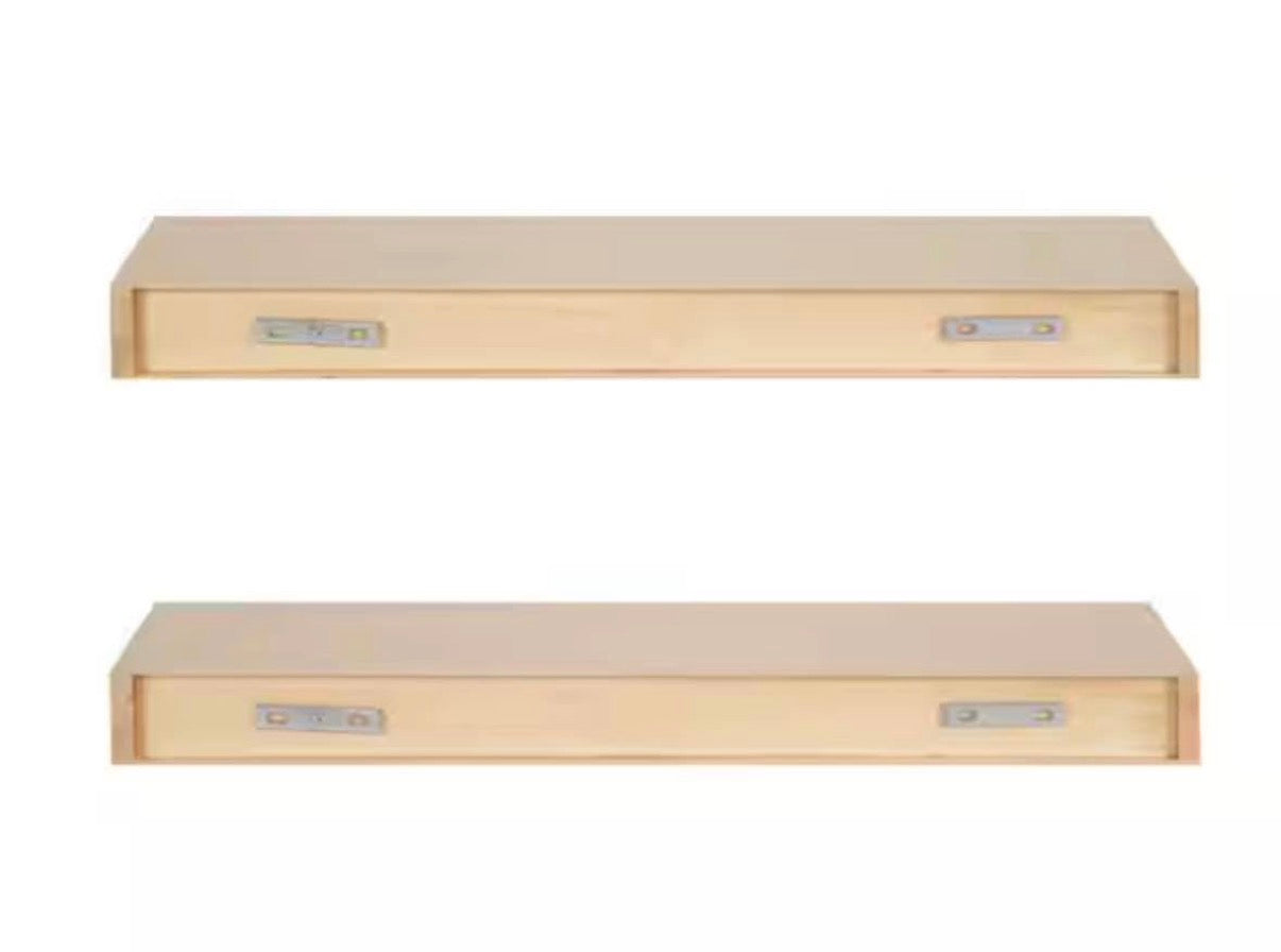Natural Wood Floating Decorative Wall Shelf