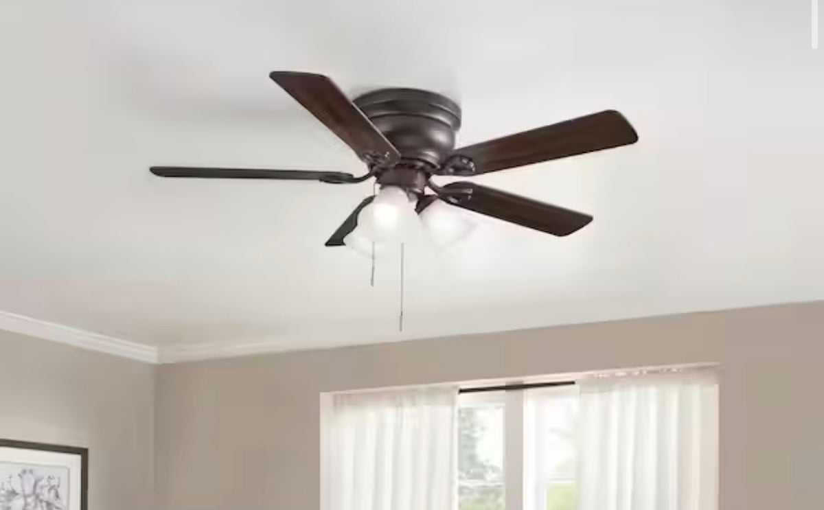 44 in. LED Indoor Oil Rubbed Bronze Ceiling Fan with Light Kit