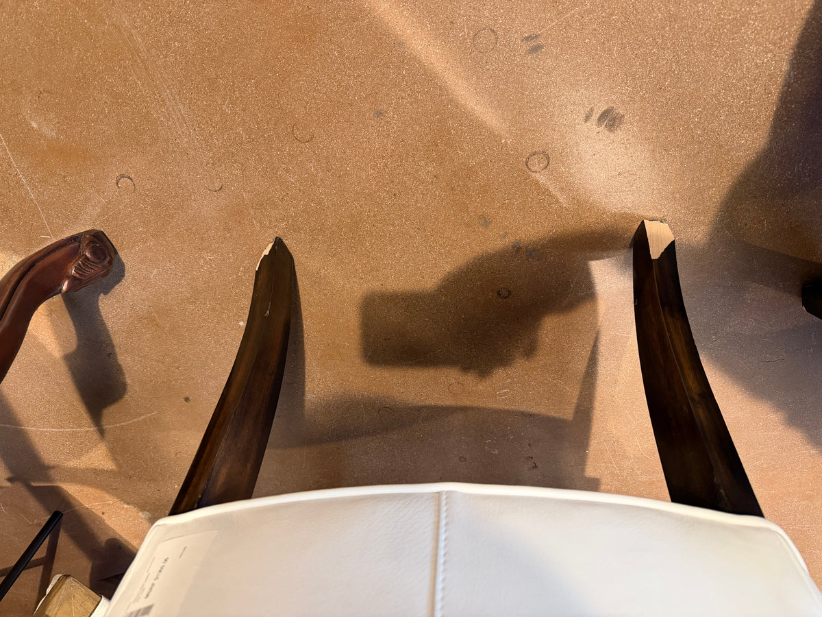 Davina Tufted Leather Arm Chair — White — $149 each ( used)