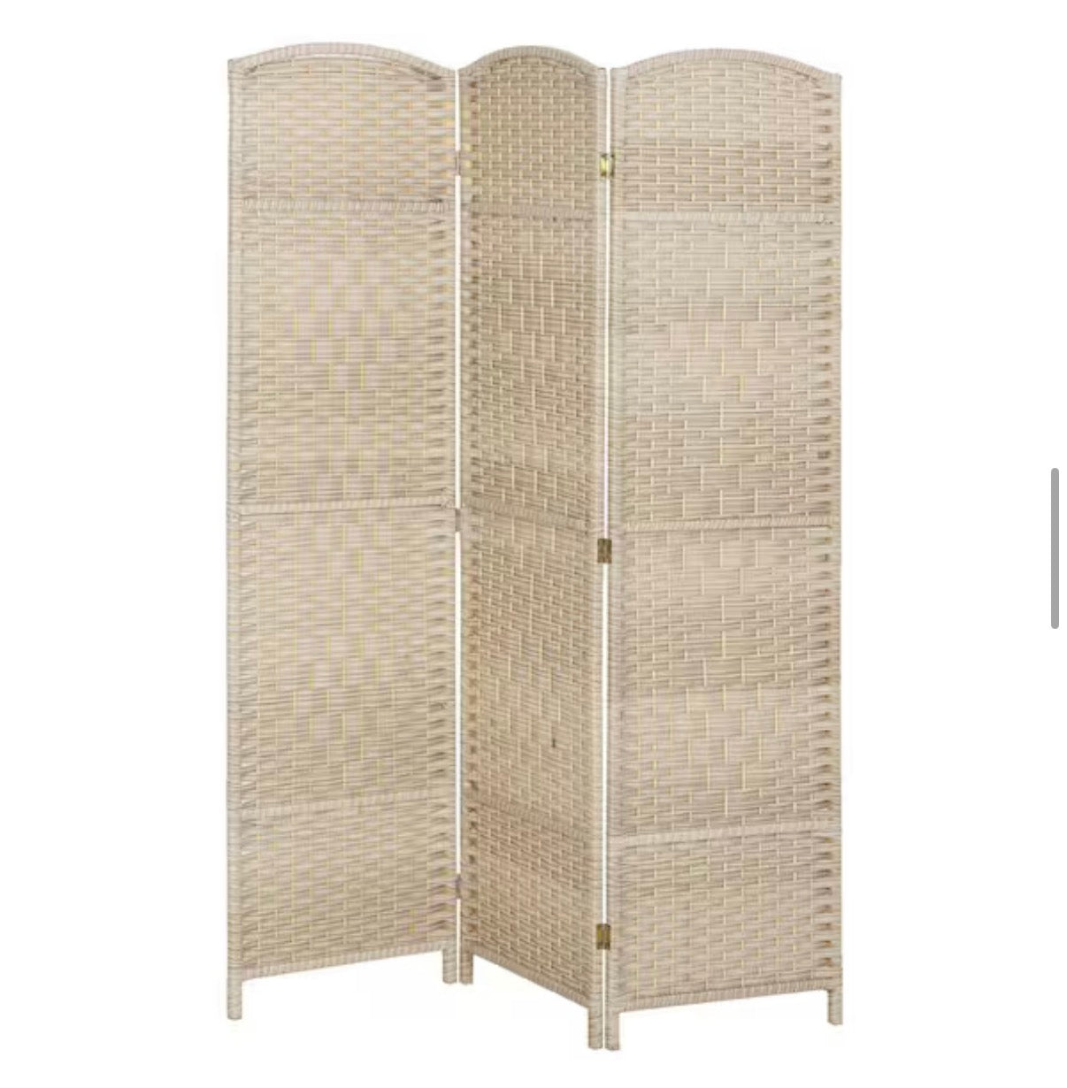 Hand-Woven Wall Partition 3-Panel Room Divider