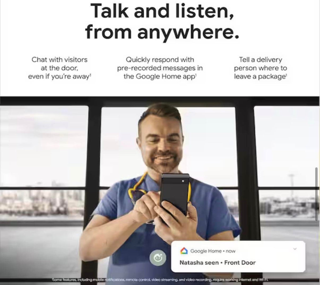 Nest Doorbell (Wired, 2nd Gen) - Ash ( open box)