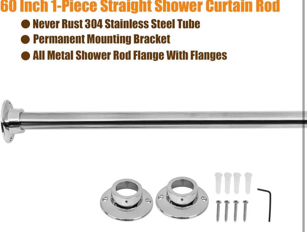 60" Heavy Duty Straight Shower Rod