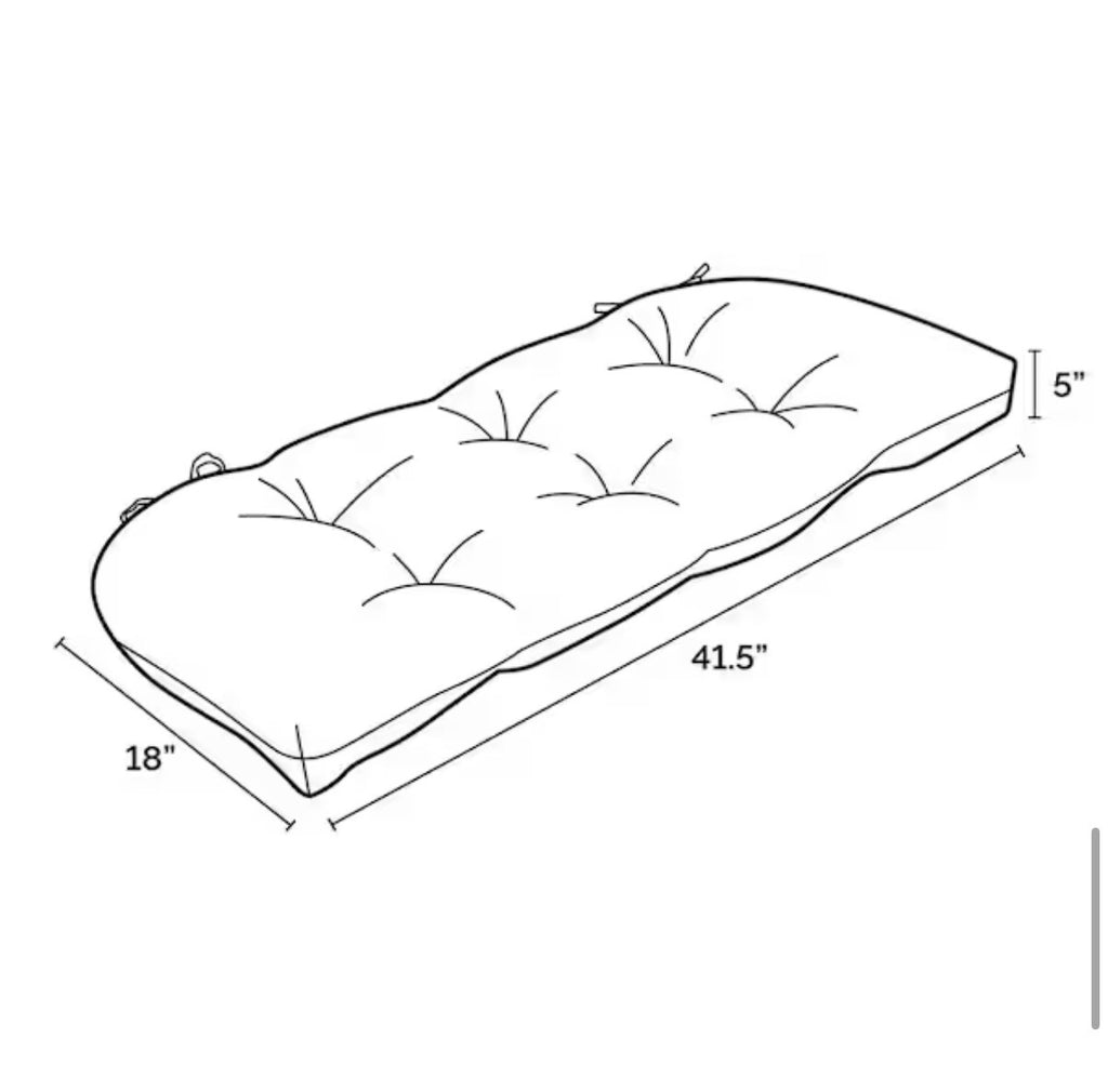 41.5 in W Outdoor Wicker Rectangular Settee Cushion