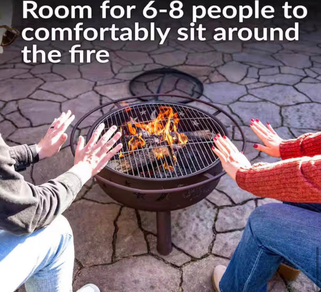 Cosmic 30 in. x 20 in Fire Pit with Cooking Grill