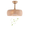 17.7 in. Indoor Natural and Gold Boho Rattan Caged Ceiling Fan