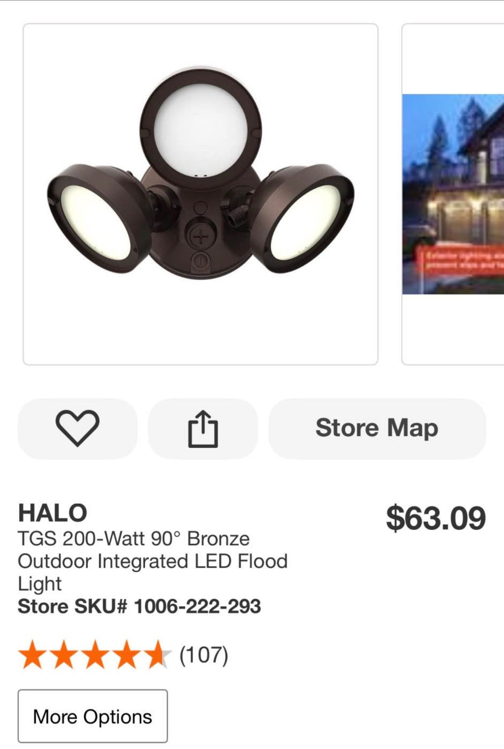 3,000 lumens 90° Bronze Outdoor  LED Flood Light