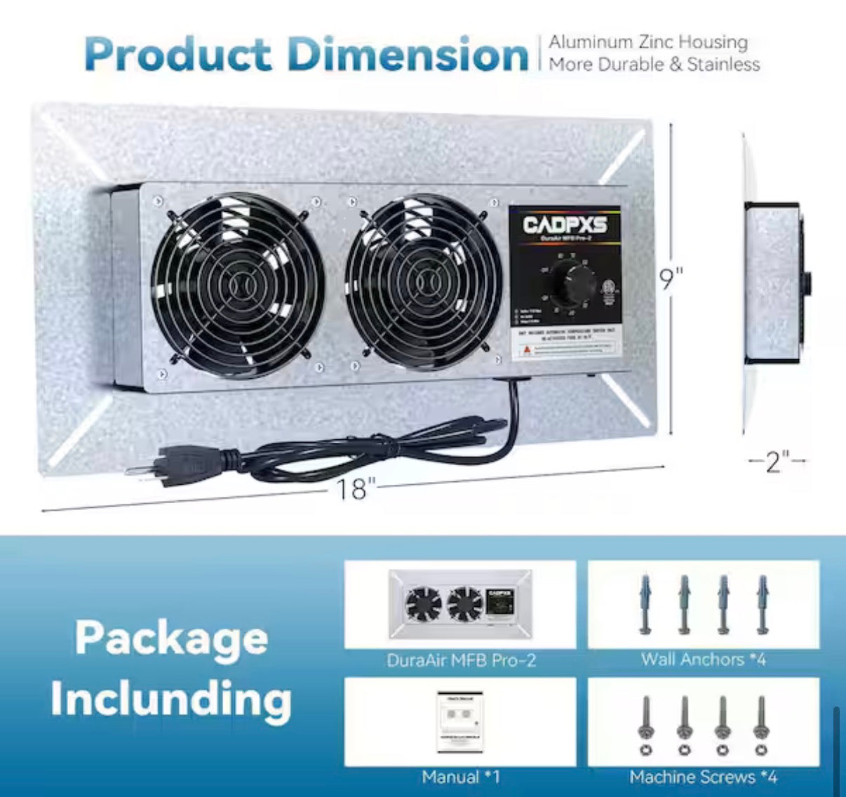 Crawl space and basement ventilation fan