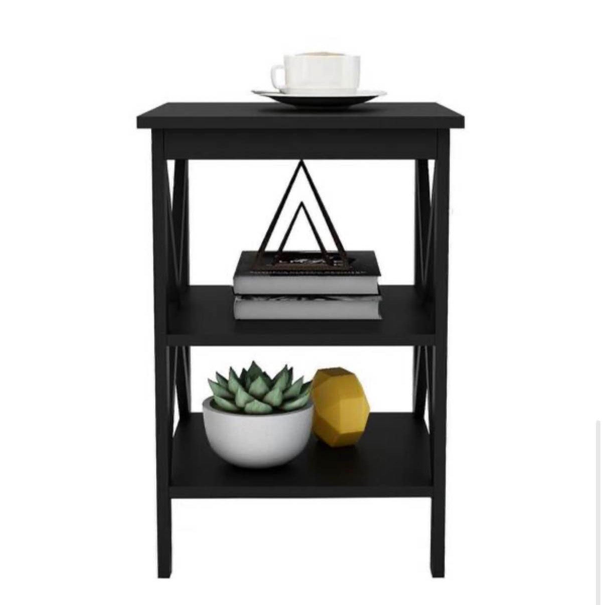 Stylish Black Wood Side Table