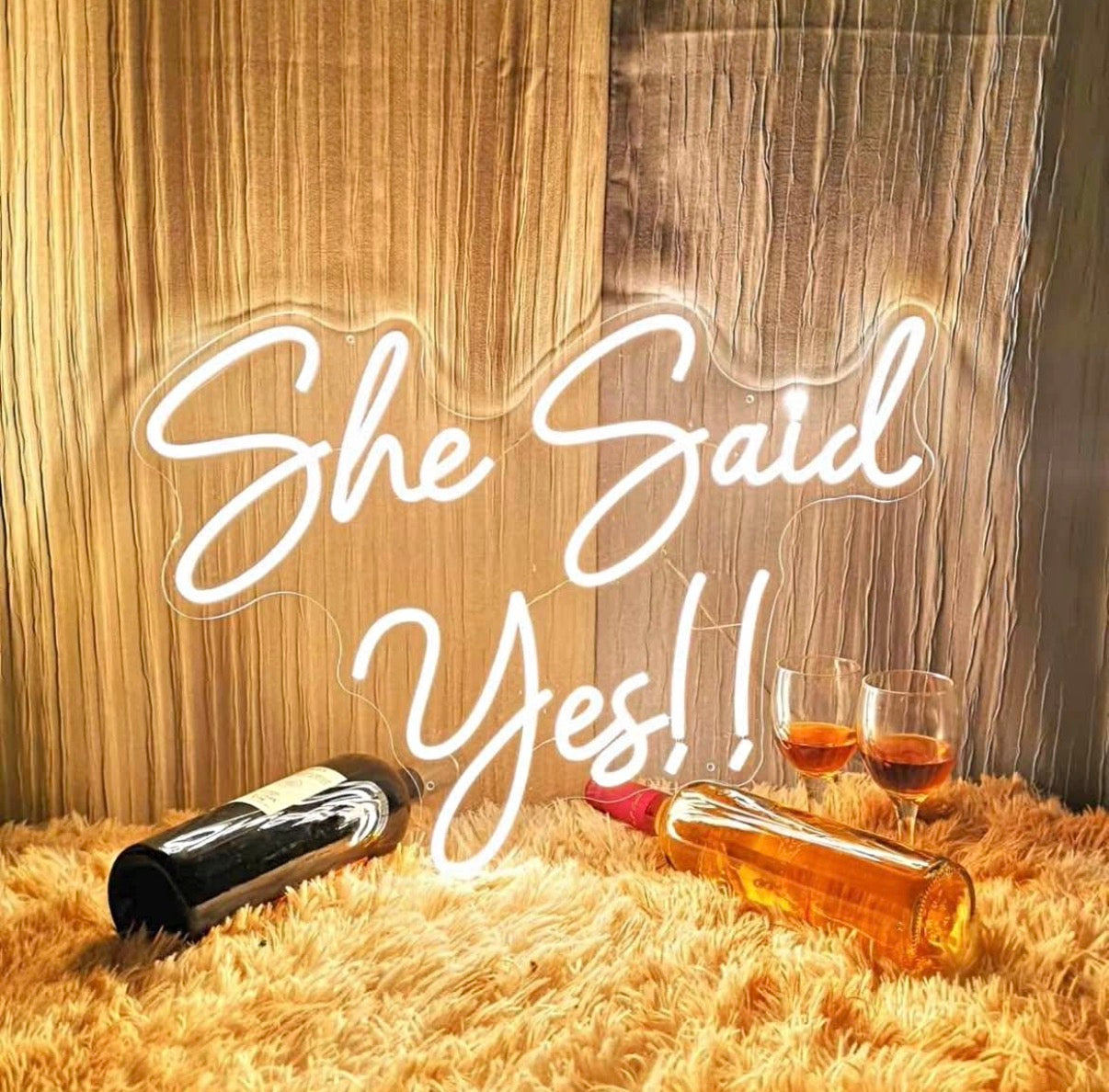 Large She Said Yes Neon Sign for Wedding