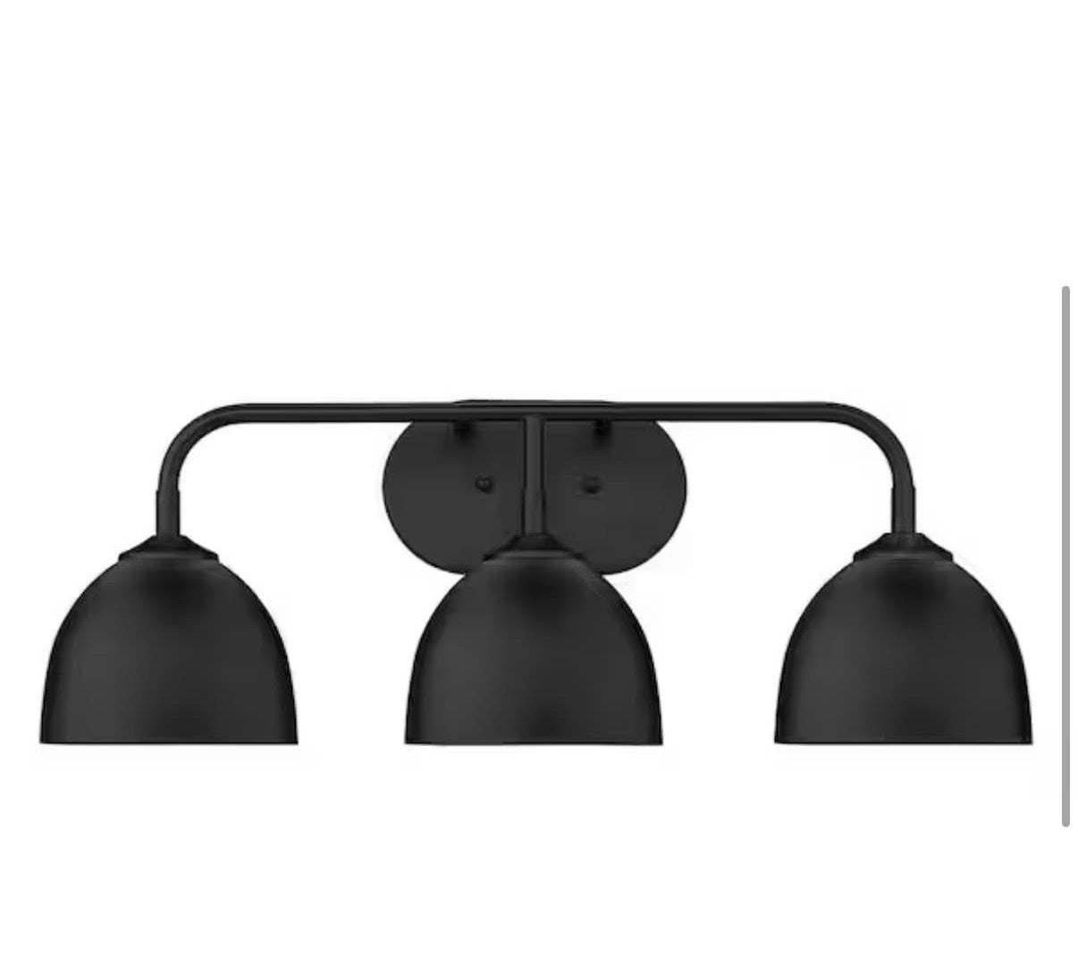 Zoey 8 in. 3-Light Matte Black Vanity Light