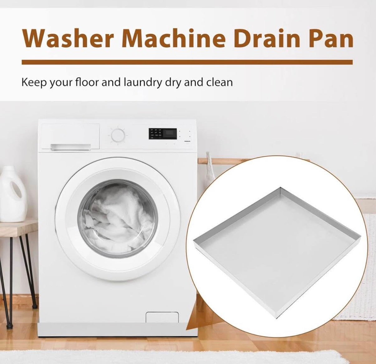 30" x 28"×2.5" Stainless Steel Washing Machine Drip Pan