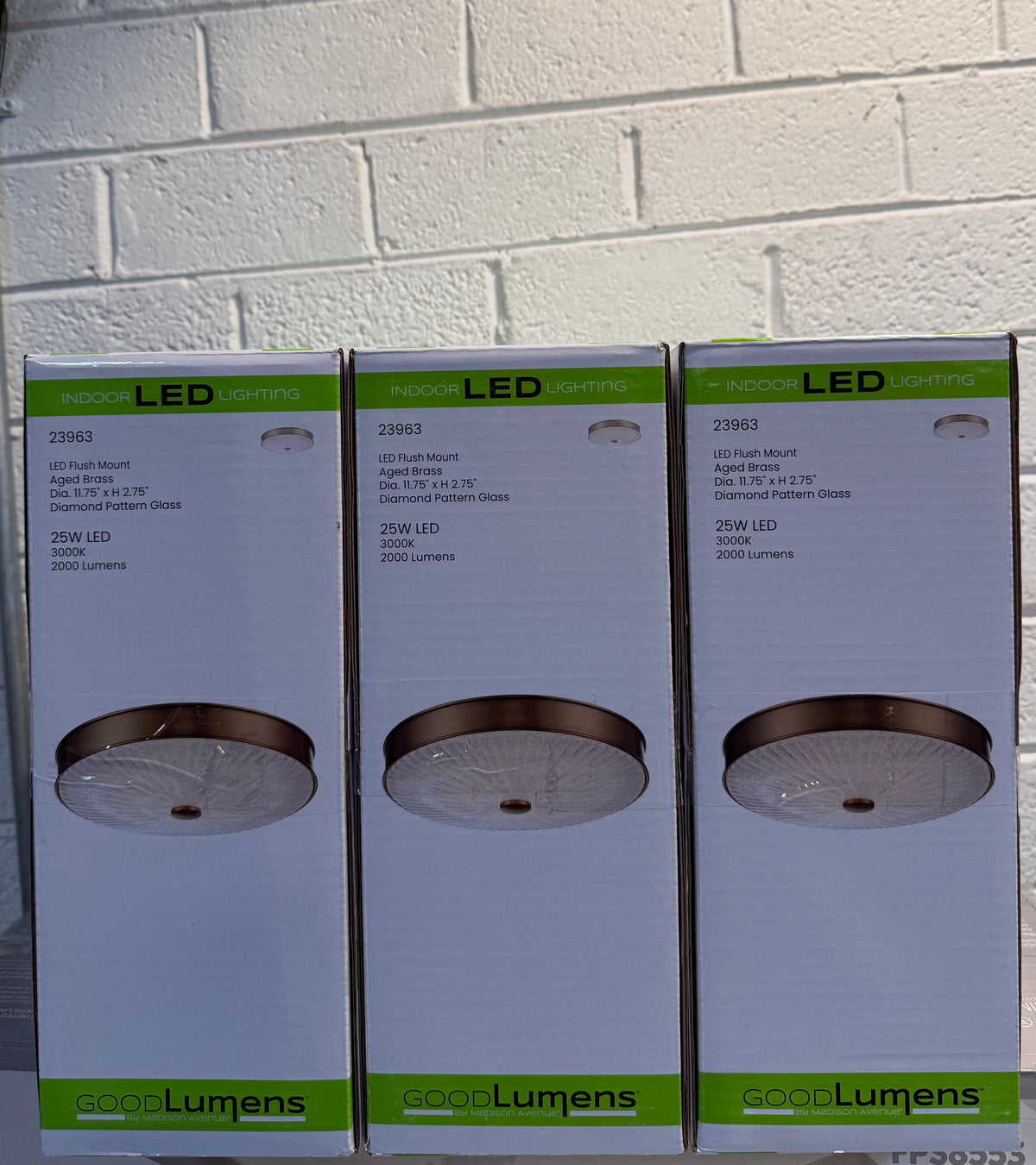 11.75 in. 1-Light Aged Brass LED Flush Mount